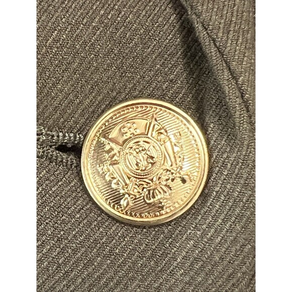 Dolce Cabo Olive Green White Varsity Collegiate Gold Button Long Sleeve Jacket L - Picture 6 of 10